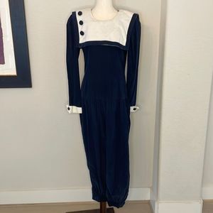 MISTY LANE vintage 80’s corduroy drop waist jumper | romper